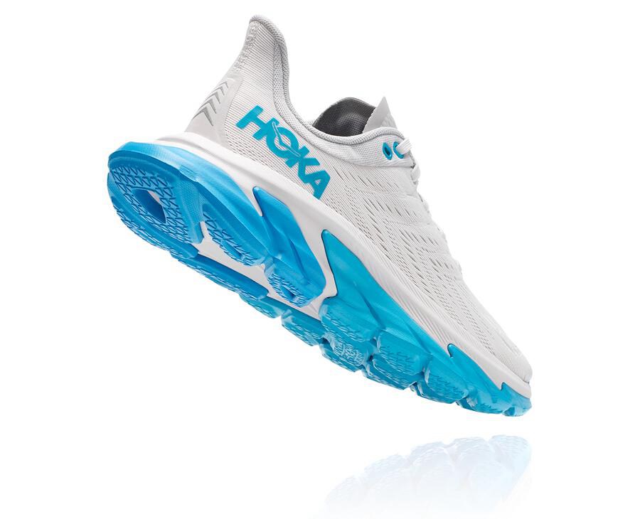 Running Shoes Womens - Hoka One One Clifton Edge - White/Blue - AMGILTW-32